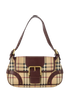 Haymarket Check Buckle Shoulder Bag, £250, Handbags, Beige/Brown, Canvas, Front view